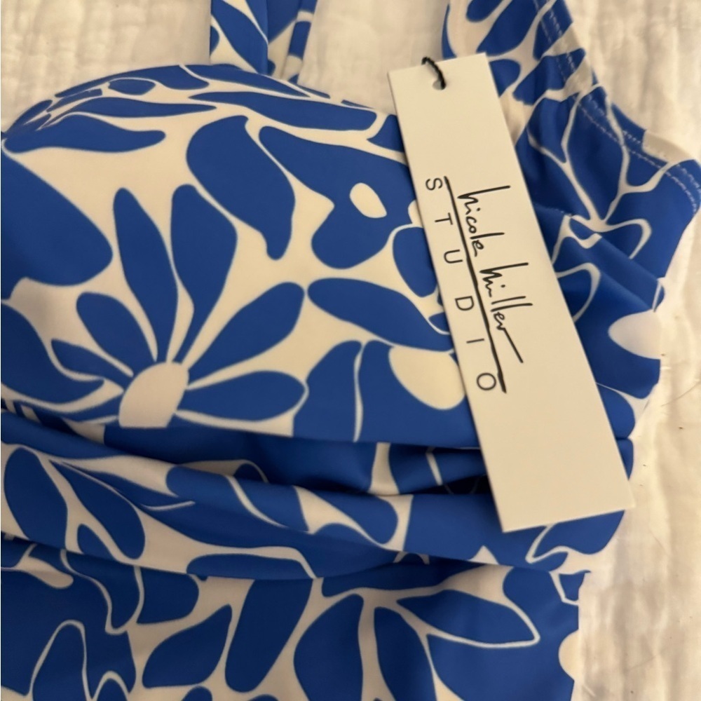 NWT Nicole Miller High Waist Skirted Floral Tankini | XL L. 2 piece set - Picture 3 of 16